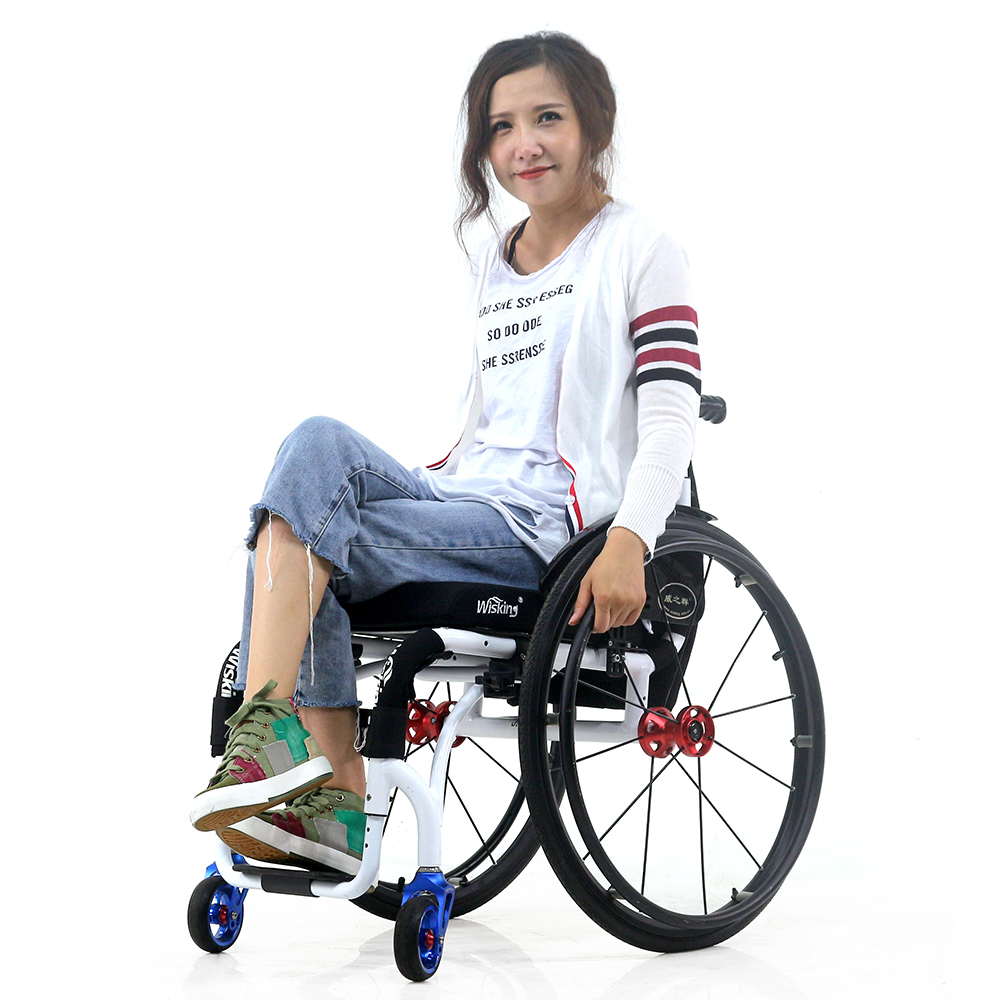 Leisure Sports Lightweight Portable Aluminum Alloy Active Wheelchair for Disabled People
